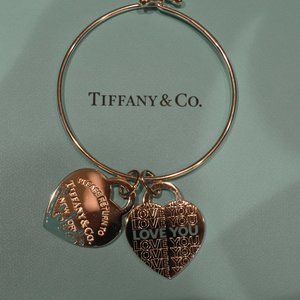 COPY - Tiffany Bangle Bracelet with two Charms